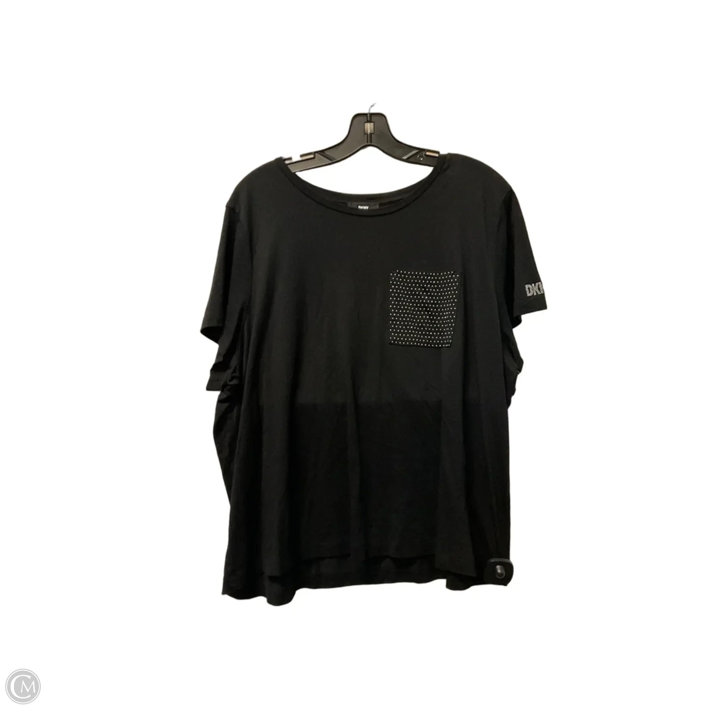 Top Short Sleeve By Dkny In Black, Size: 1x