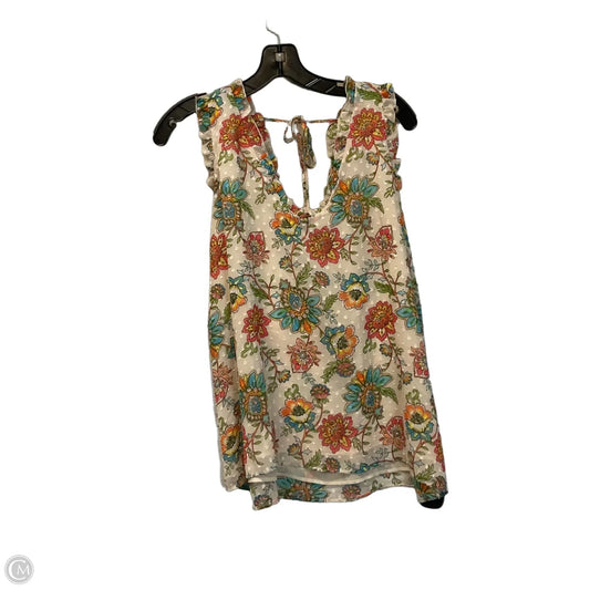 Top Sleeveless By Cato In Tan, Size: L