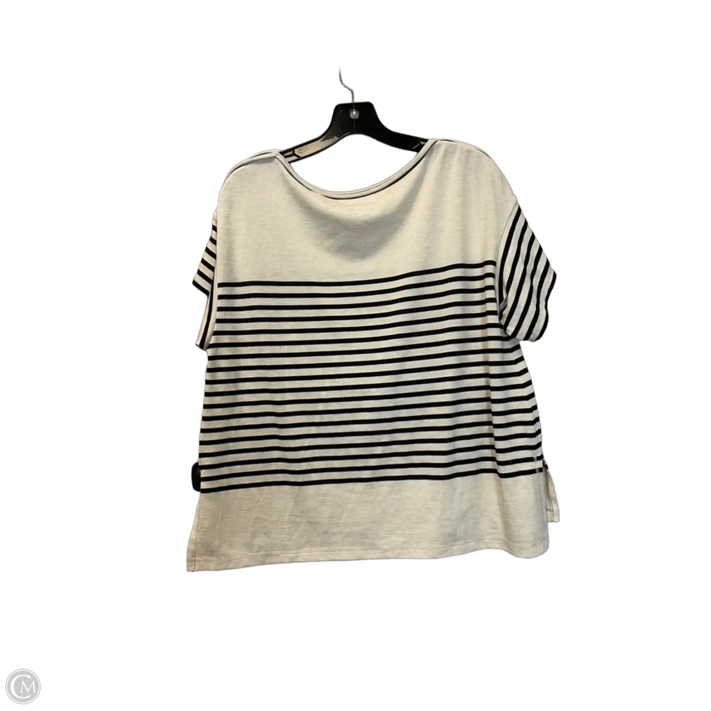 Top Short Sleeve By Max Studio In Black & Cream, Size: S