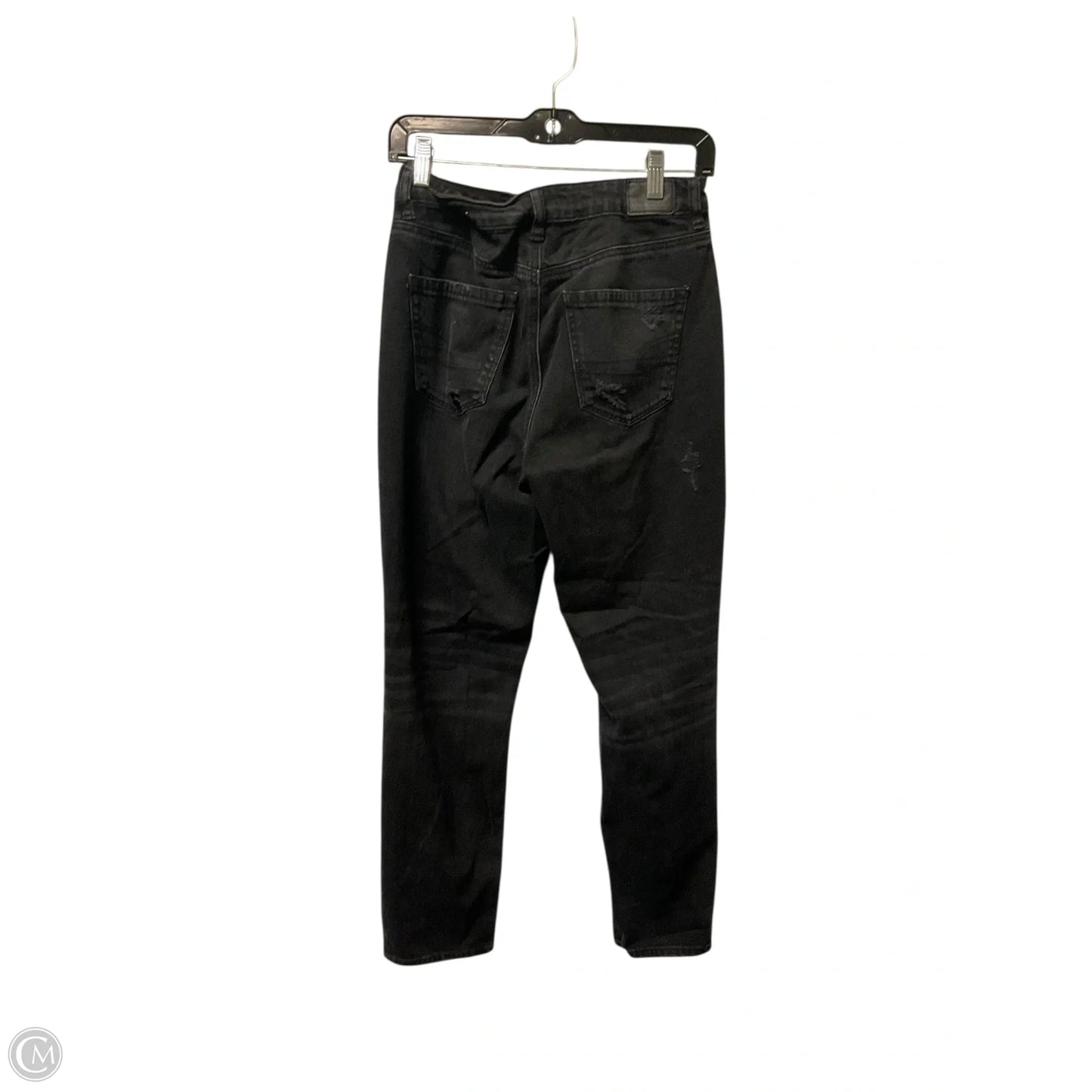 Jeans Boyfriend By American Eagle In Black Denim, Size: 4