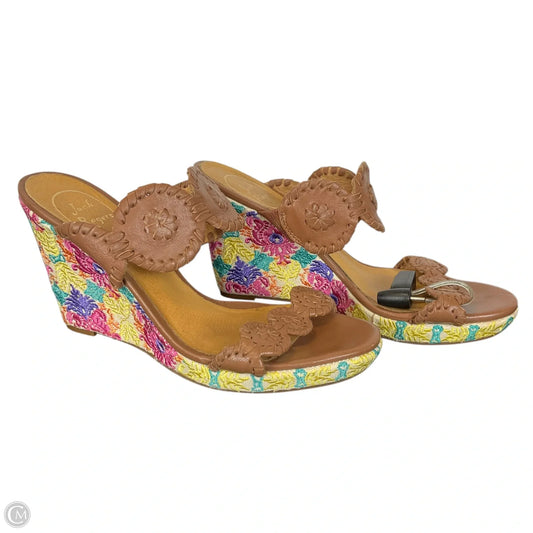 Sandals Heels Wedge By Jack Rogers In Multi-colored, Size: 7