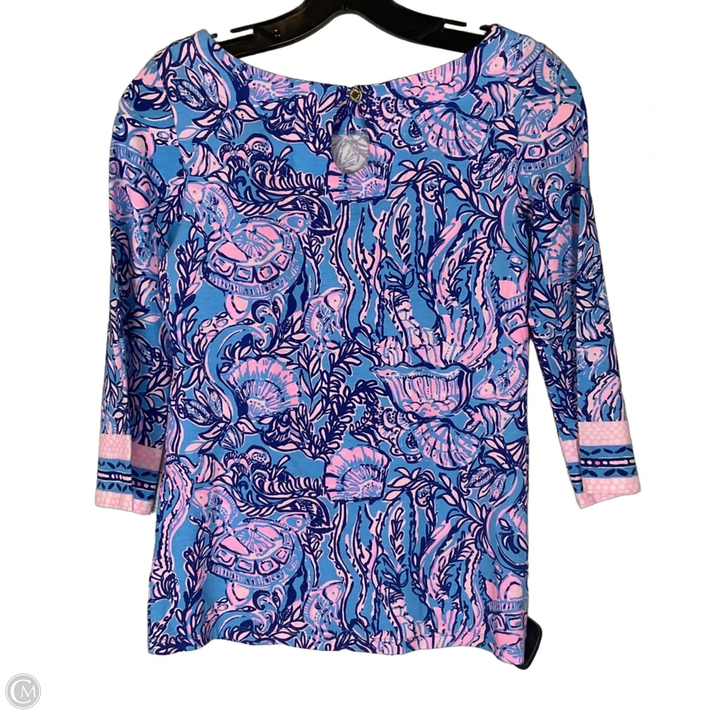 Top Long Sleeve Designer By Lilly Pulitzer In Blue & Pink, Size: Xxs