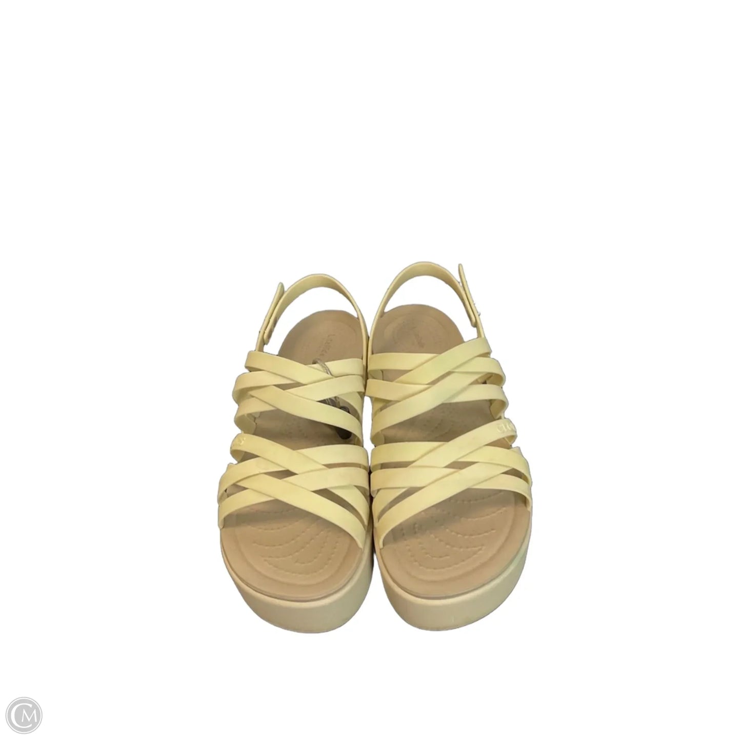 Sandals Flats By Crocs In Green, Size: 9
