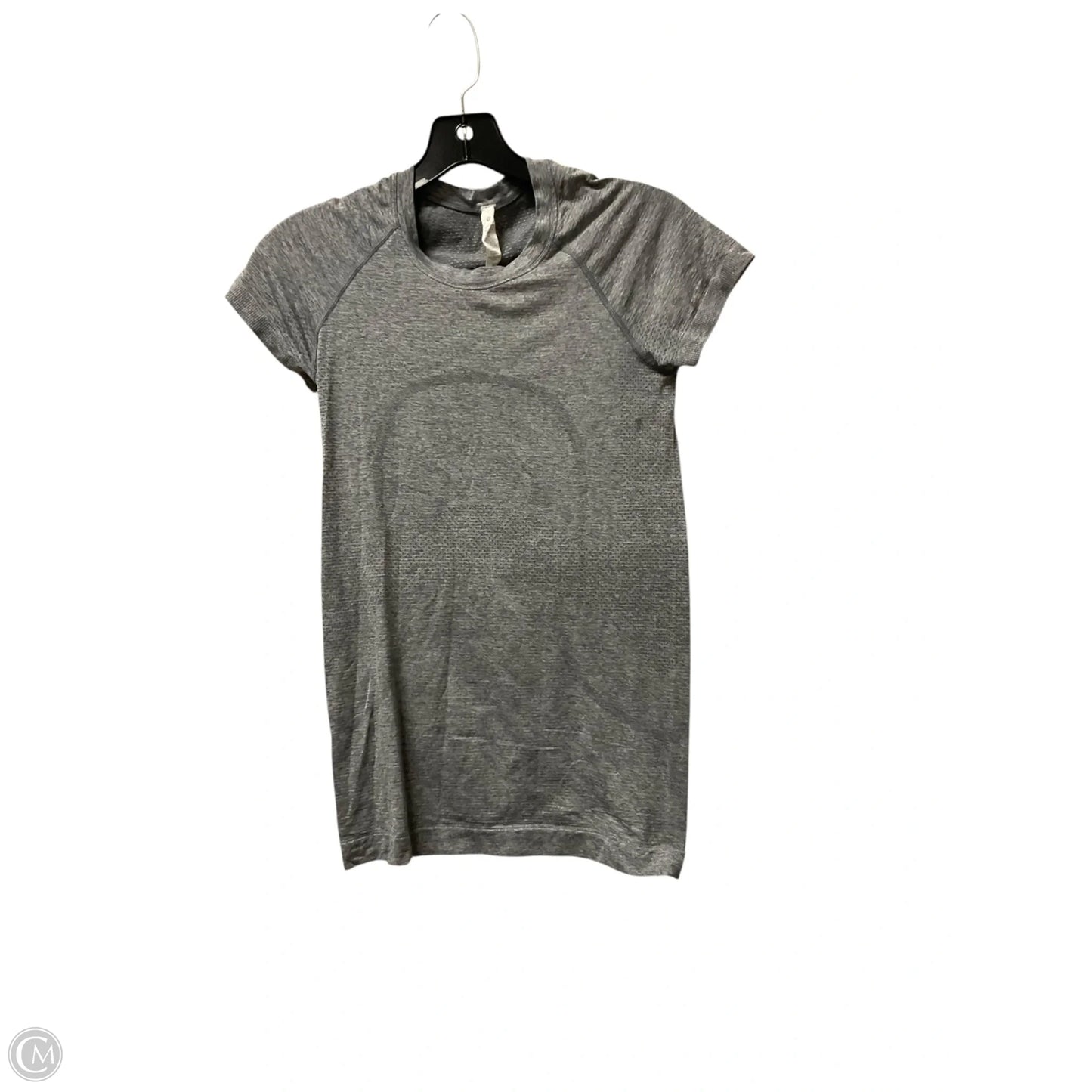 Athletic Top Short Sleeve By Lululemon In Grey, Size: 4