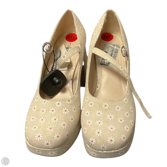 Shoes Heels Block By Madden Girl In Cream, Size: 10