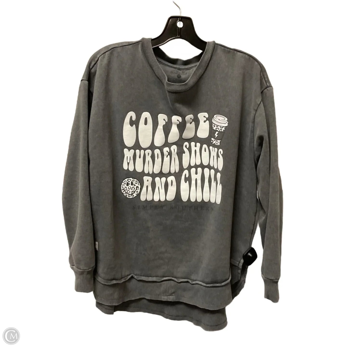 Top Long Sleeve Basic By Simply Southern In Grey, Size: Xl