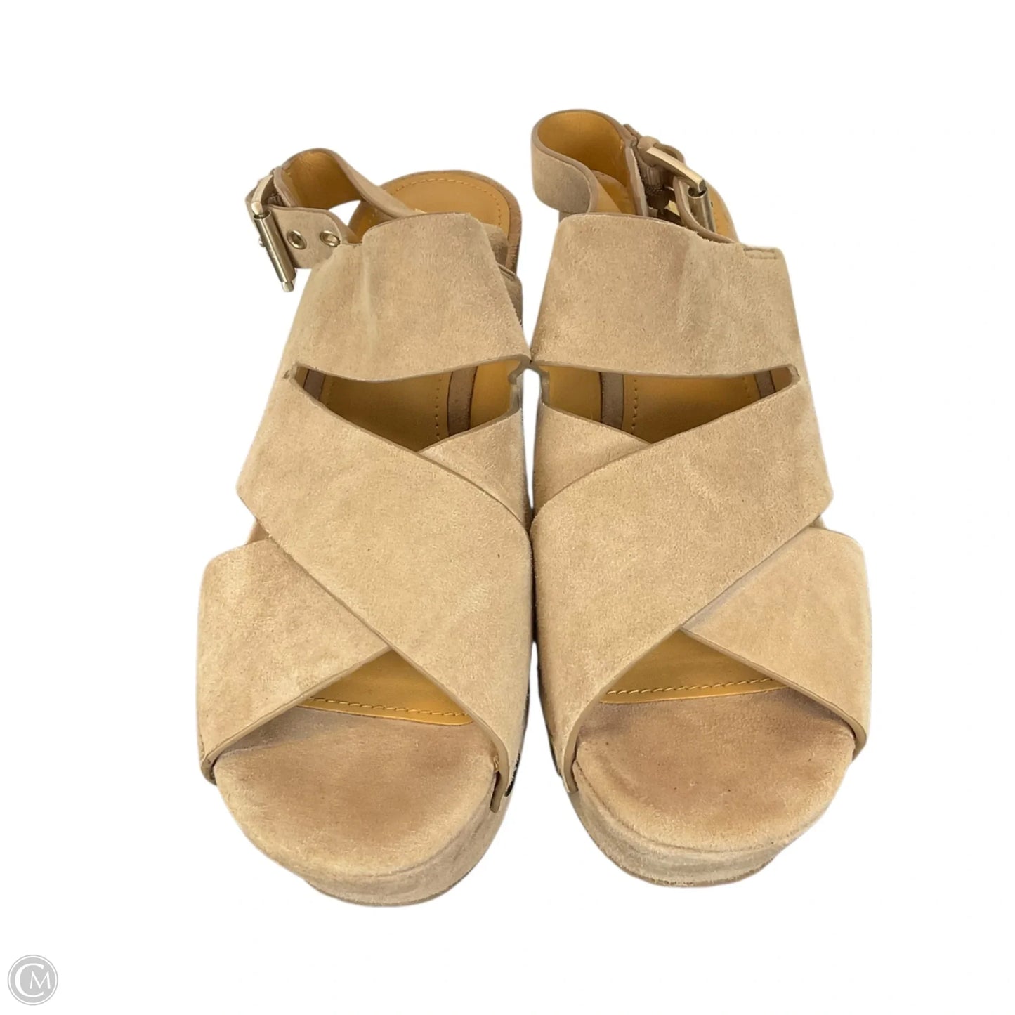 Sandals Heels Wedge By Marc Fisher In Tan, Size: 7