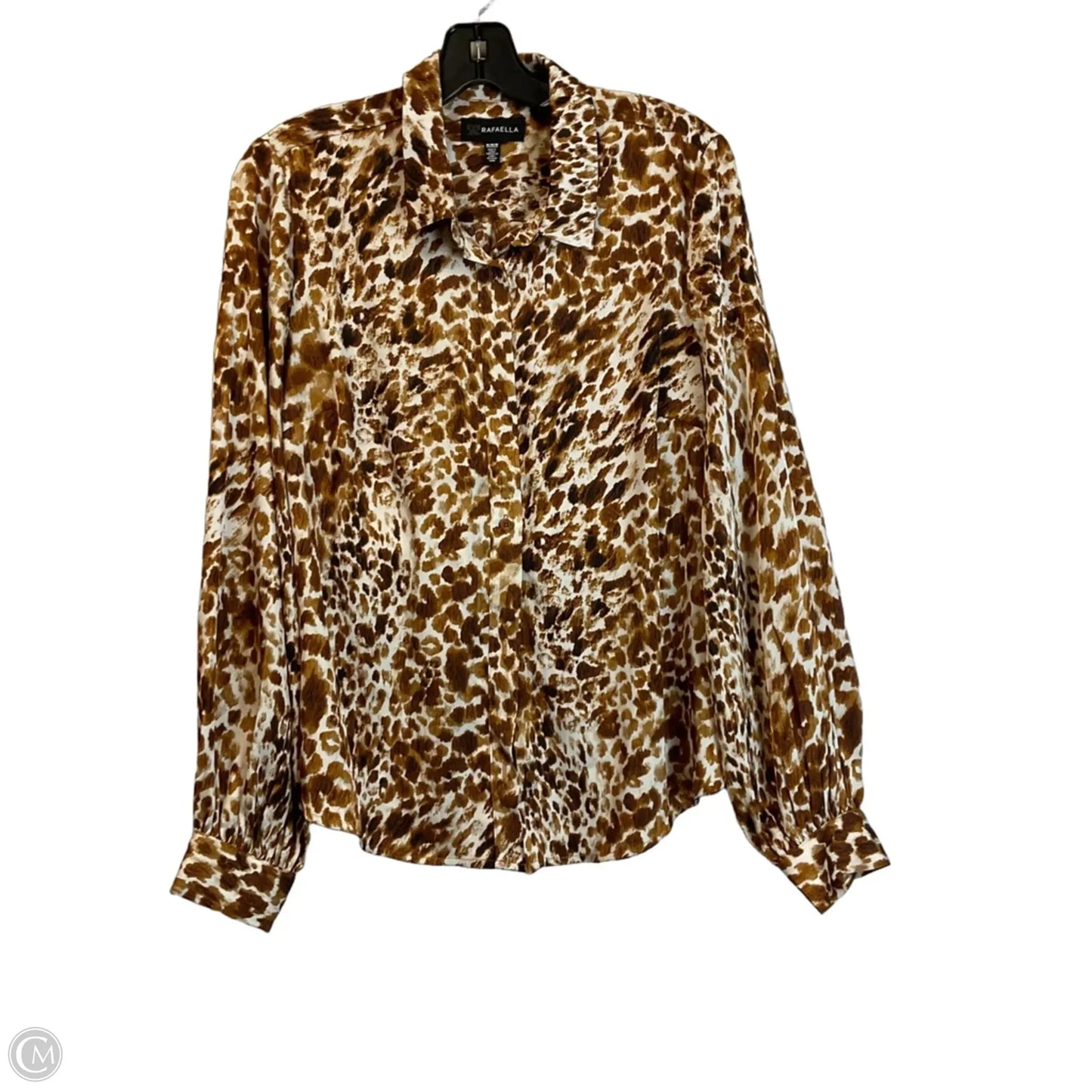 Top Long Sleeve Basic By Rafaella In Animal Print, Size: M