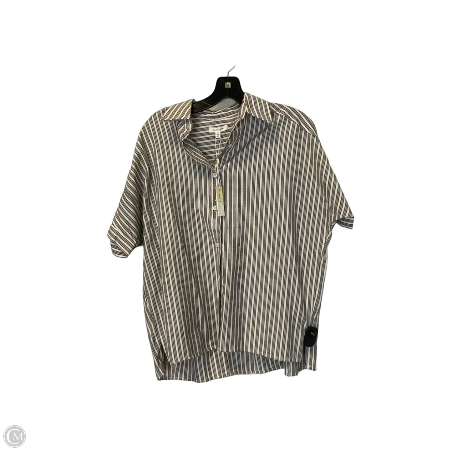 Top Short Sleeve Basic By Max Studio In Striped Pattern, Size: S