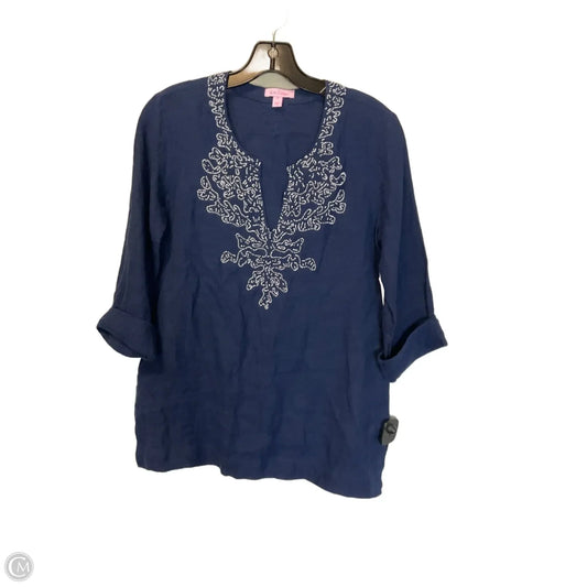 Top Long Sleeve Designer By Lilly Pulitzer In Navy, Size: Xs