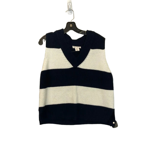 Vest Sweater By Jessica Simpson In Blue & White, Size: Xl