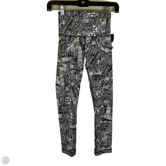 Athletic Leggings Capris By Lululemon In Black & White, Size: 2