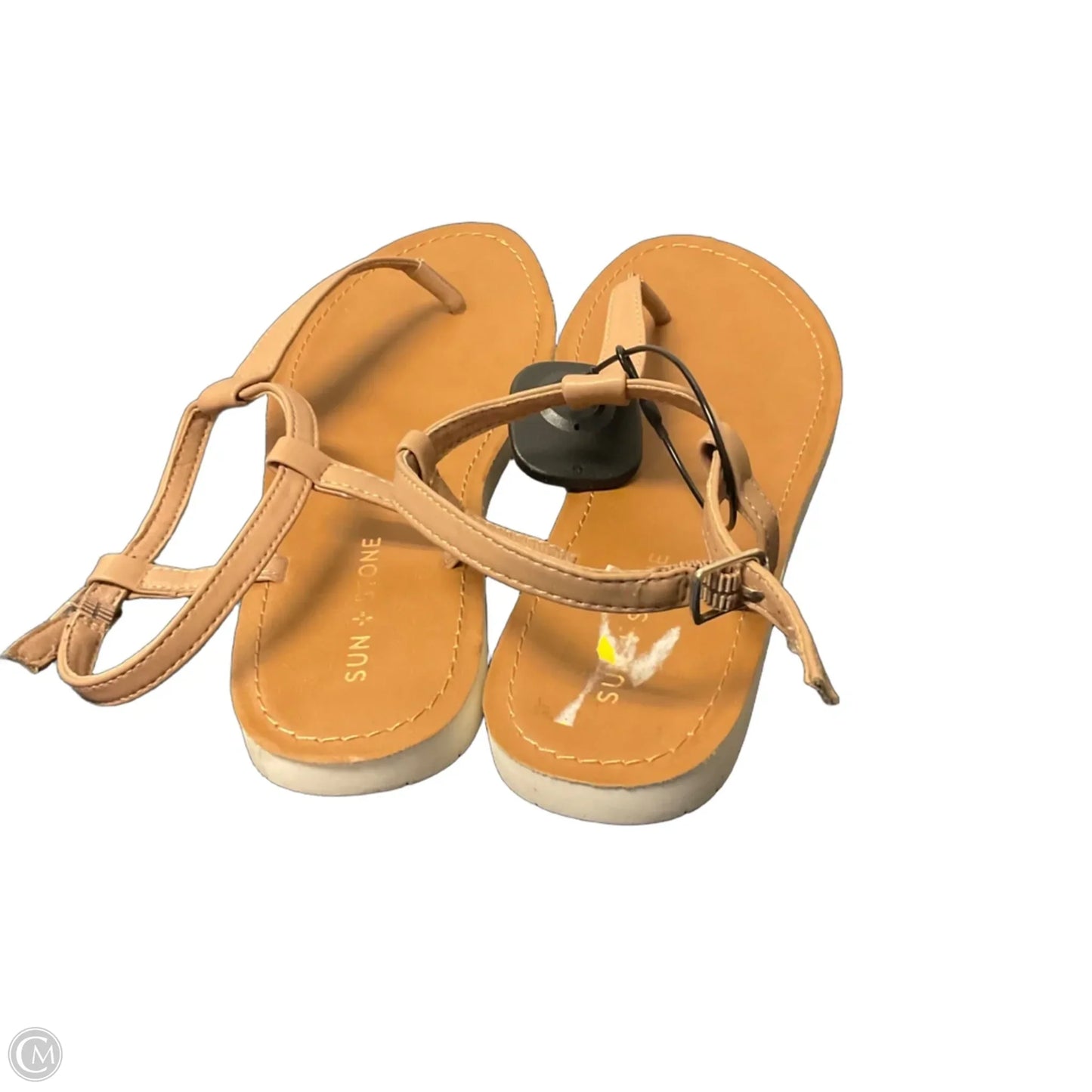 Sandals Flats By Clothes Mentor In Brown, Size: 7.5