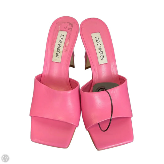 Sandals Heels Block By Steve Madden In Pink, Size: 6
