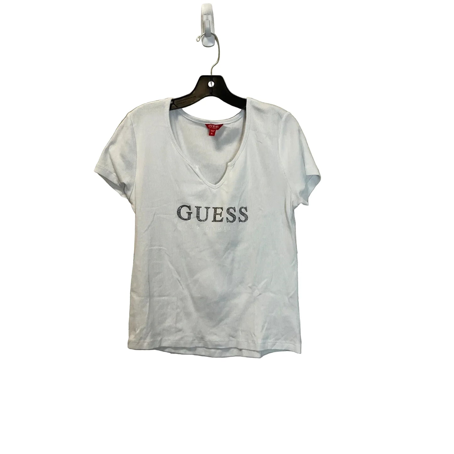 Top Short Sleeve Basic By Guess In White, Size: Xl