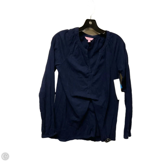 Top Long Sleeve Designer By Lilly Pulitzer In Navy, Size: S