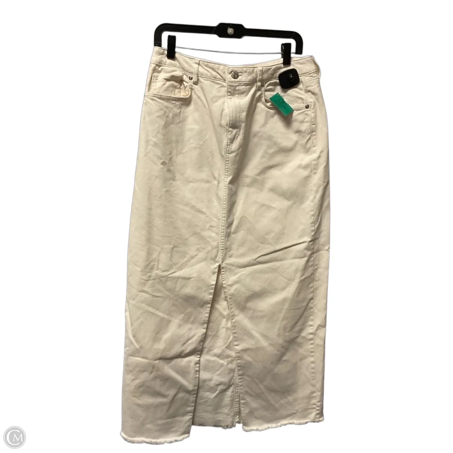 Skirt Maxi By Loft In White Denim, Size: 10