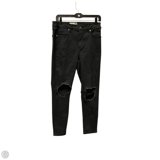 Jeans Skinny By Free People In Black Denim, Size: 8