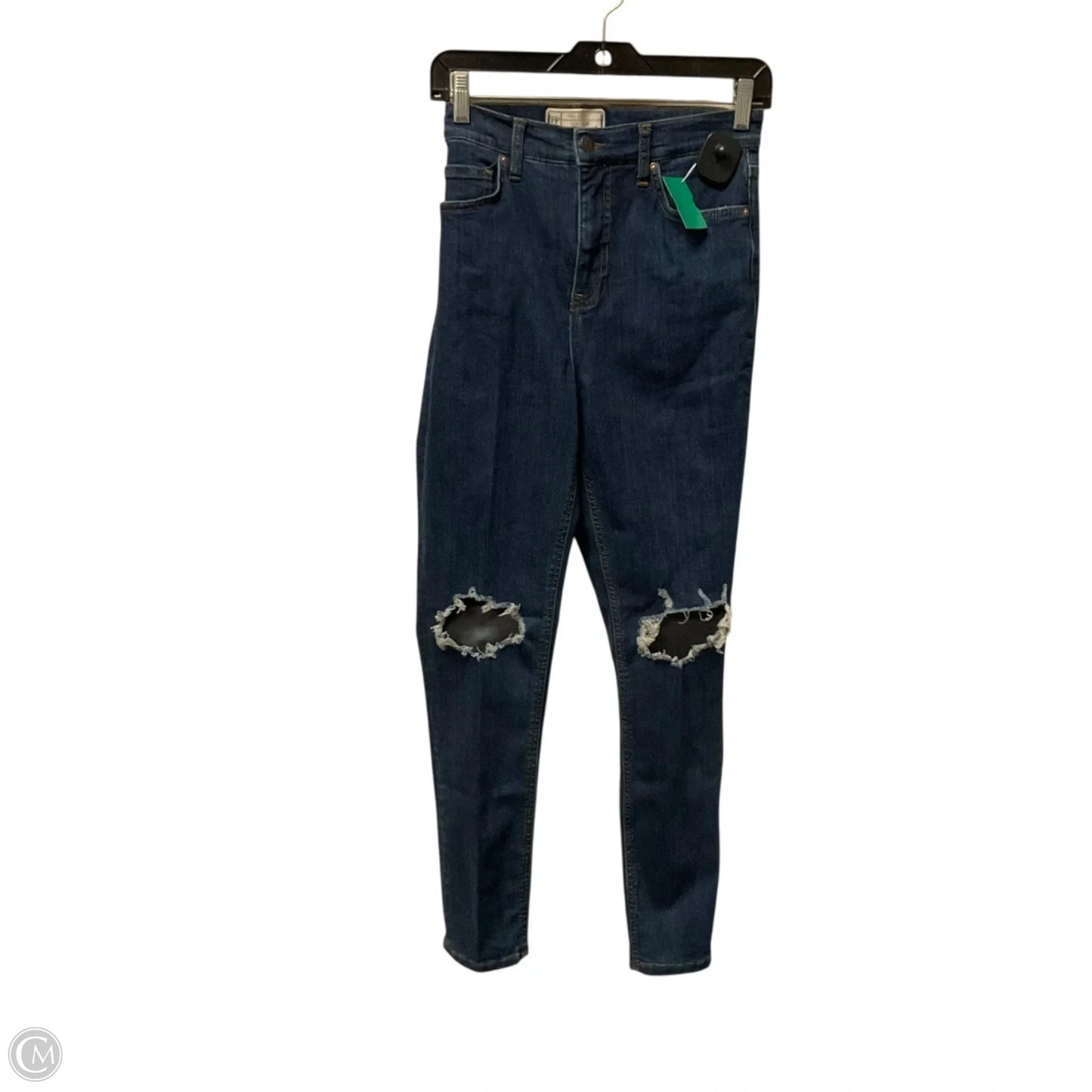 Jeans Skinny By Free People In Blue Denim, Size: 8