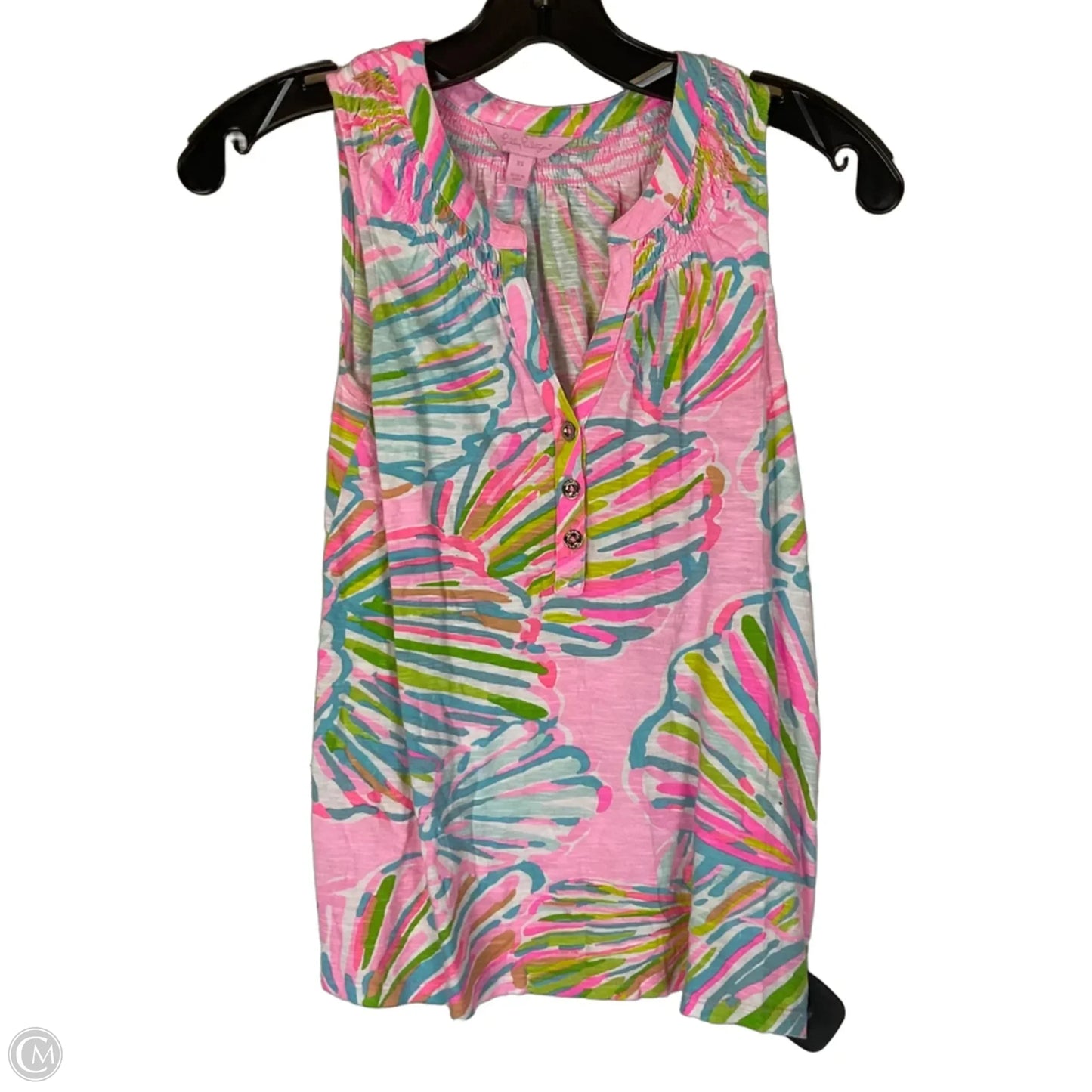 Top Sleeveless Designer By Lilly Pulitzer In Blue & Pink, Size: Xs