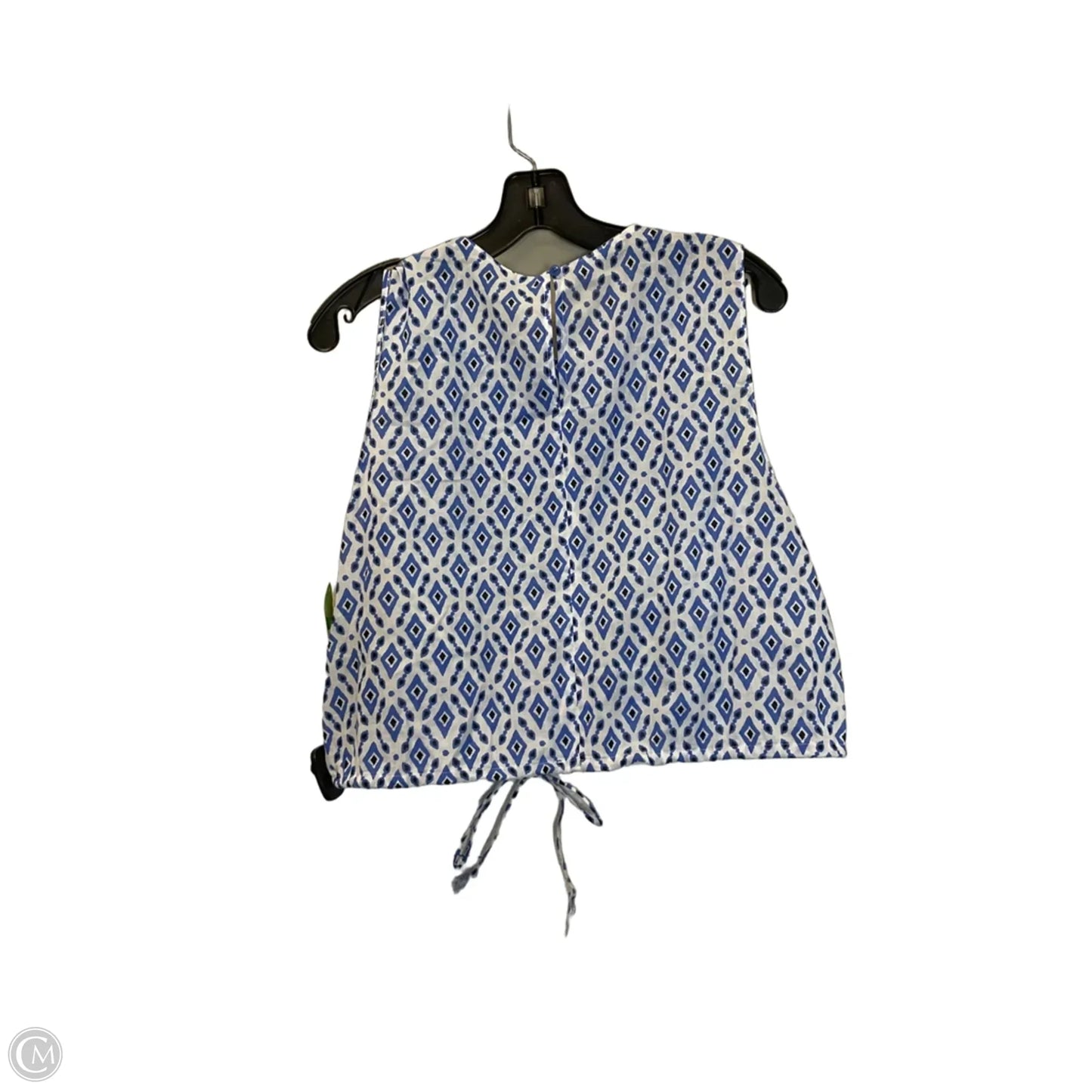 Top Sleeveless By Zara In Blue & White, Size: M