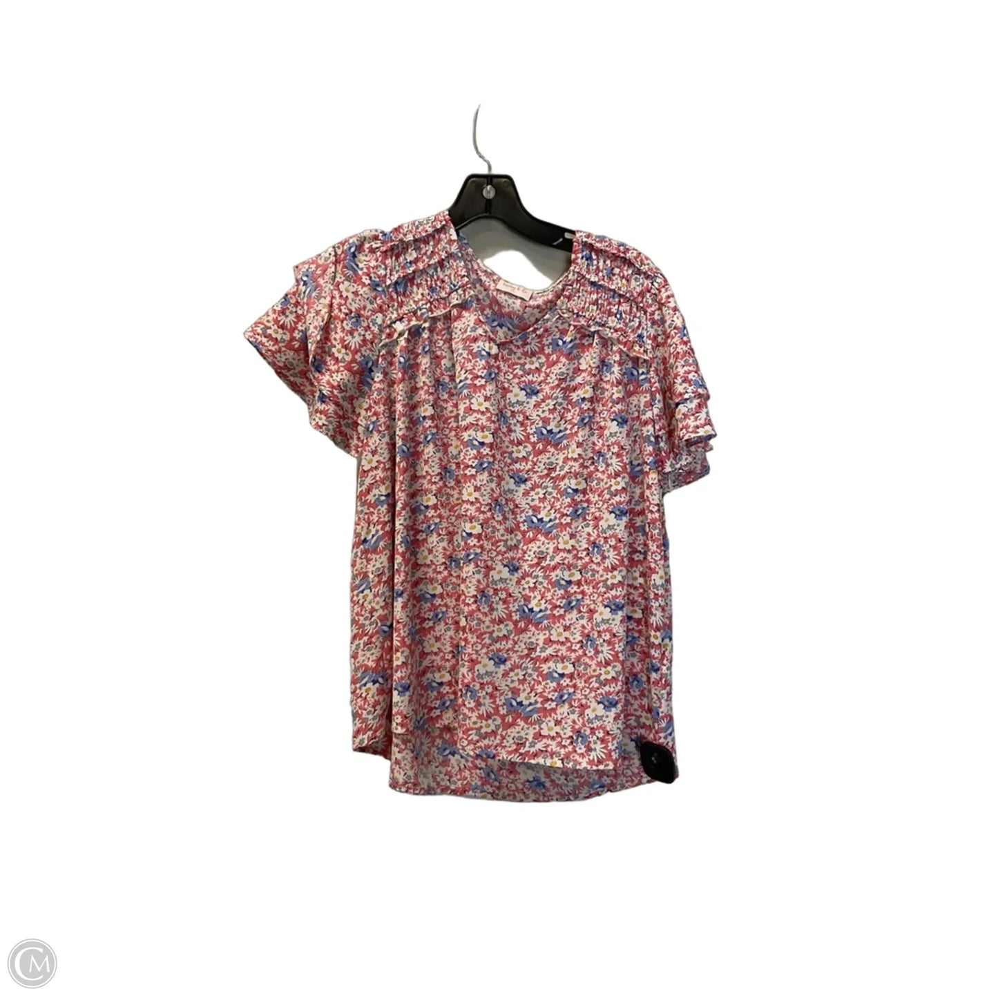 Top Short Sleeve By Hailey & Co In Floral Print, Size: S