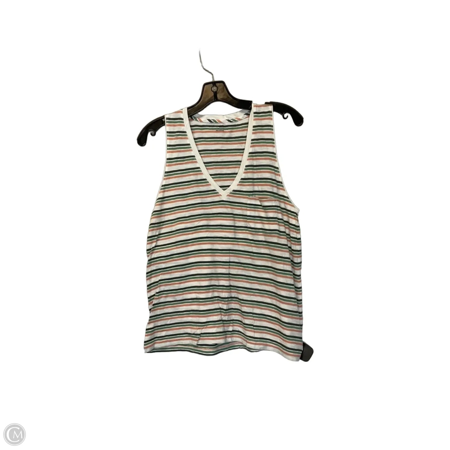Top Sleeveless Basic By Madewell In Striped Pattern, Size: M