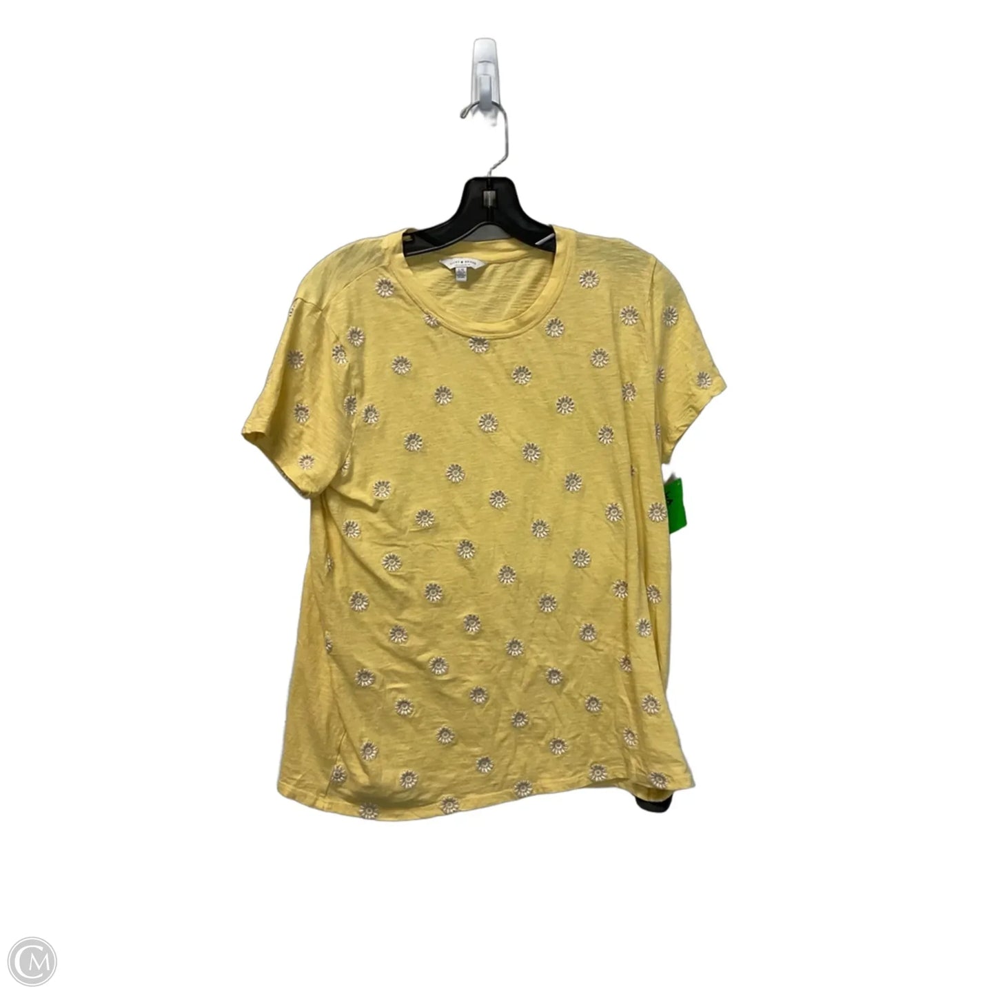Top Short Sleeve Basic By Lucky Brand In Yellow, Size: M