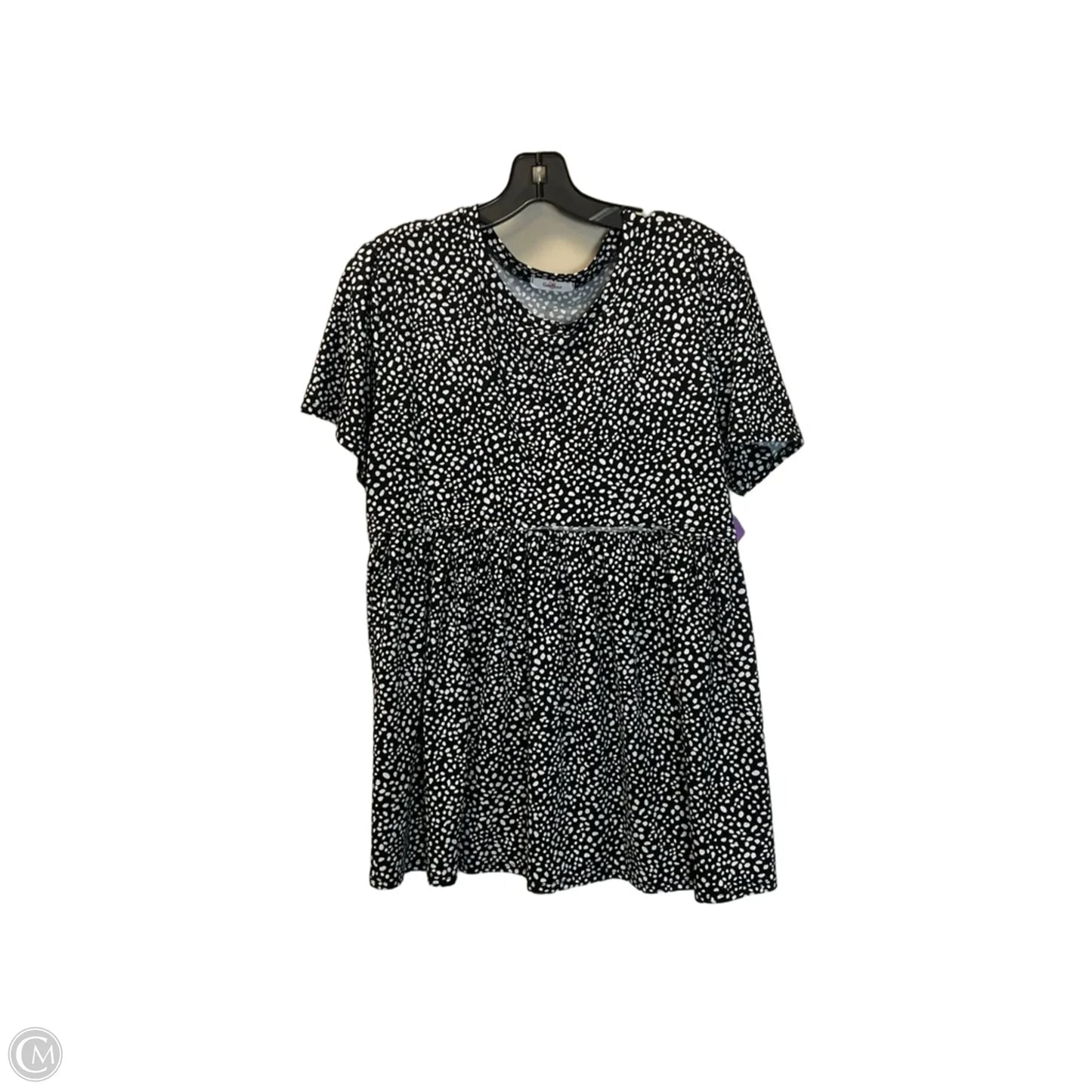 Top Short Sleeve By Geegee In Black & White, Size: L