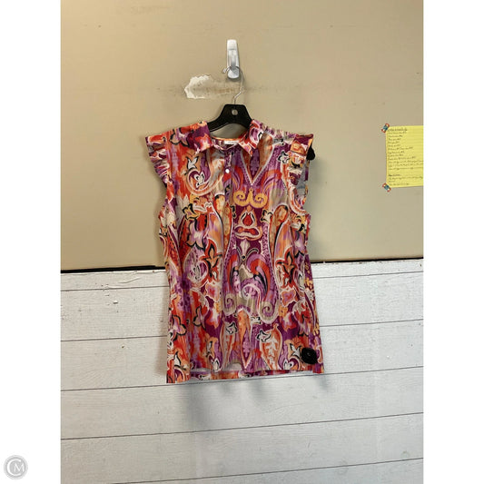 Top Sleeveless By Chicos In Multi-colored, Size: 8