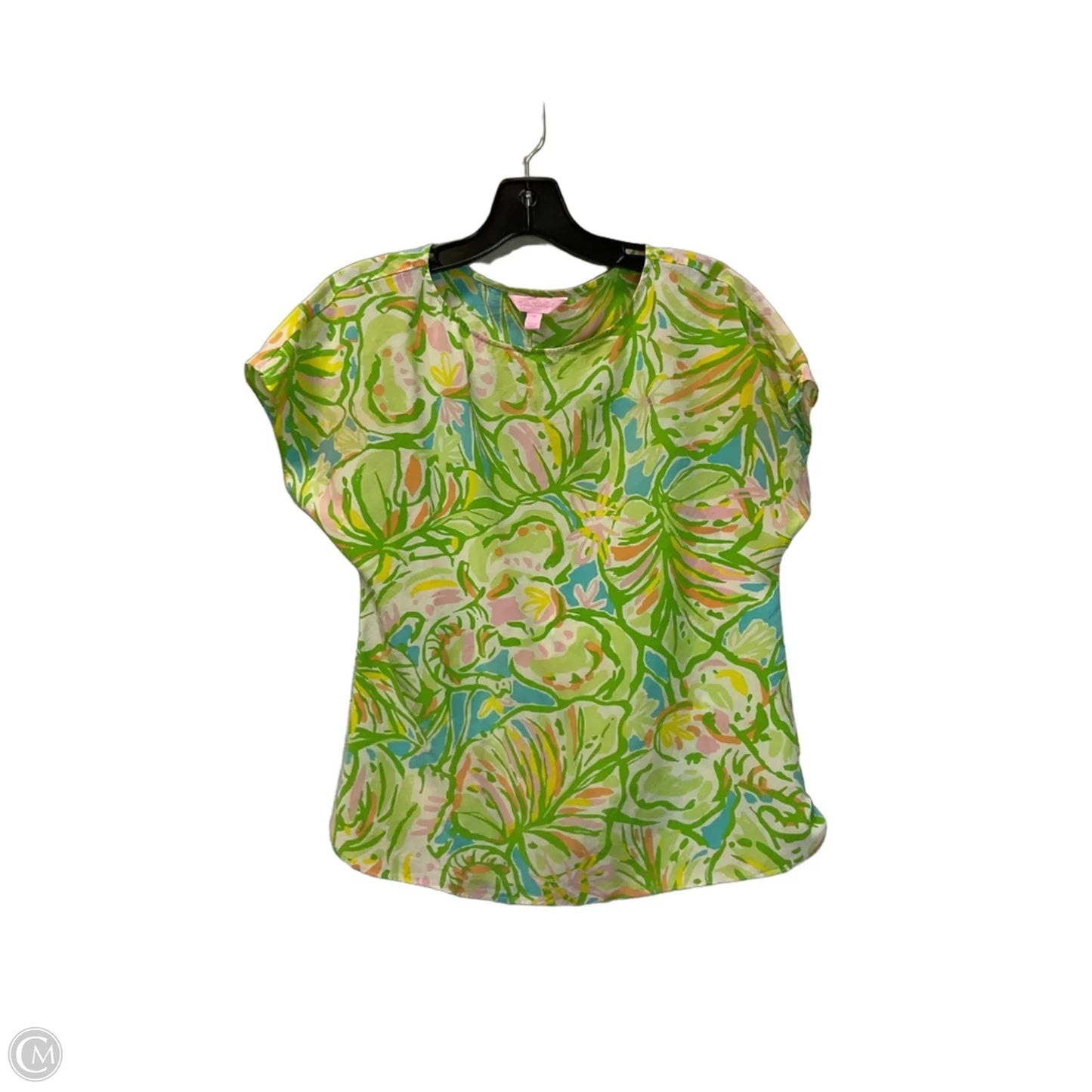 Top Short Sleeve Designer By Lilly Pulitzer In Green, Size: Xs