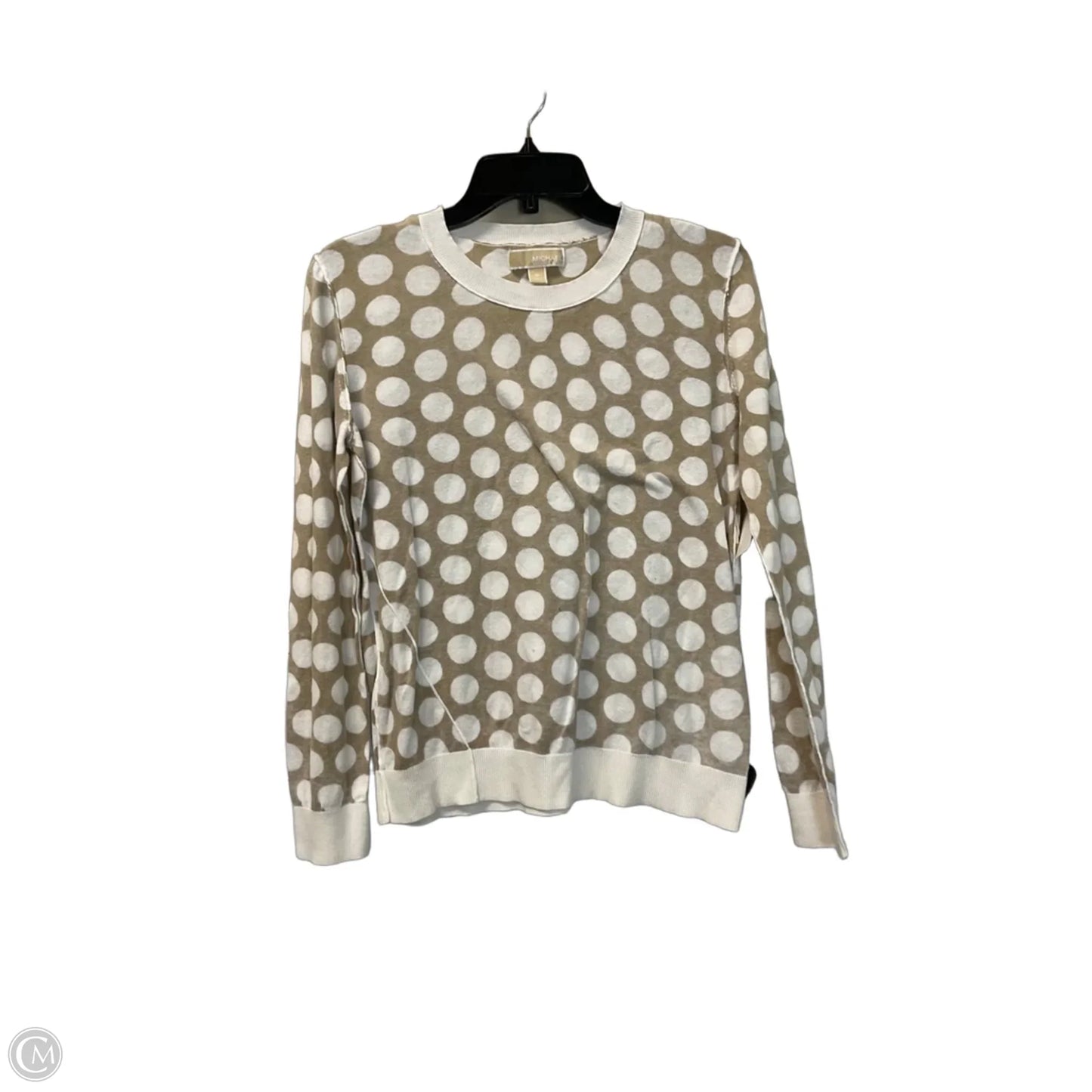 Top Long Sleeve Basic By Michael By Michael Kors In Polkadot Pattern, Size: M