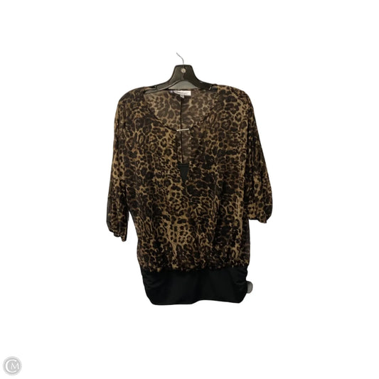 Top Short Sleeve By Jennifer Lopez In Animal Print, Size: M