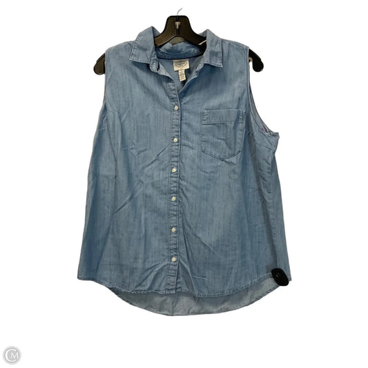 Top Sleeveless Basic By St Johns Bay In Blue, Size: Xl