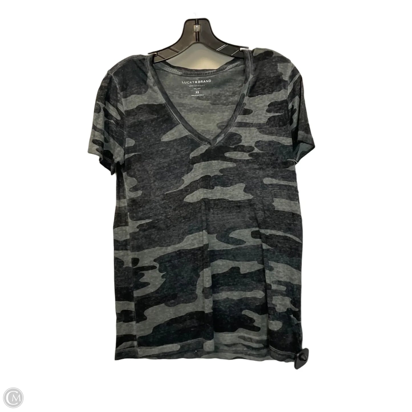 Top Short Sleeve Basic By Lucky Brand In Camouflage Print, Size: Xs