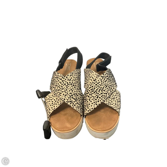 Sandals Heels Platform By Toms In Black & White, Size: 8.5