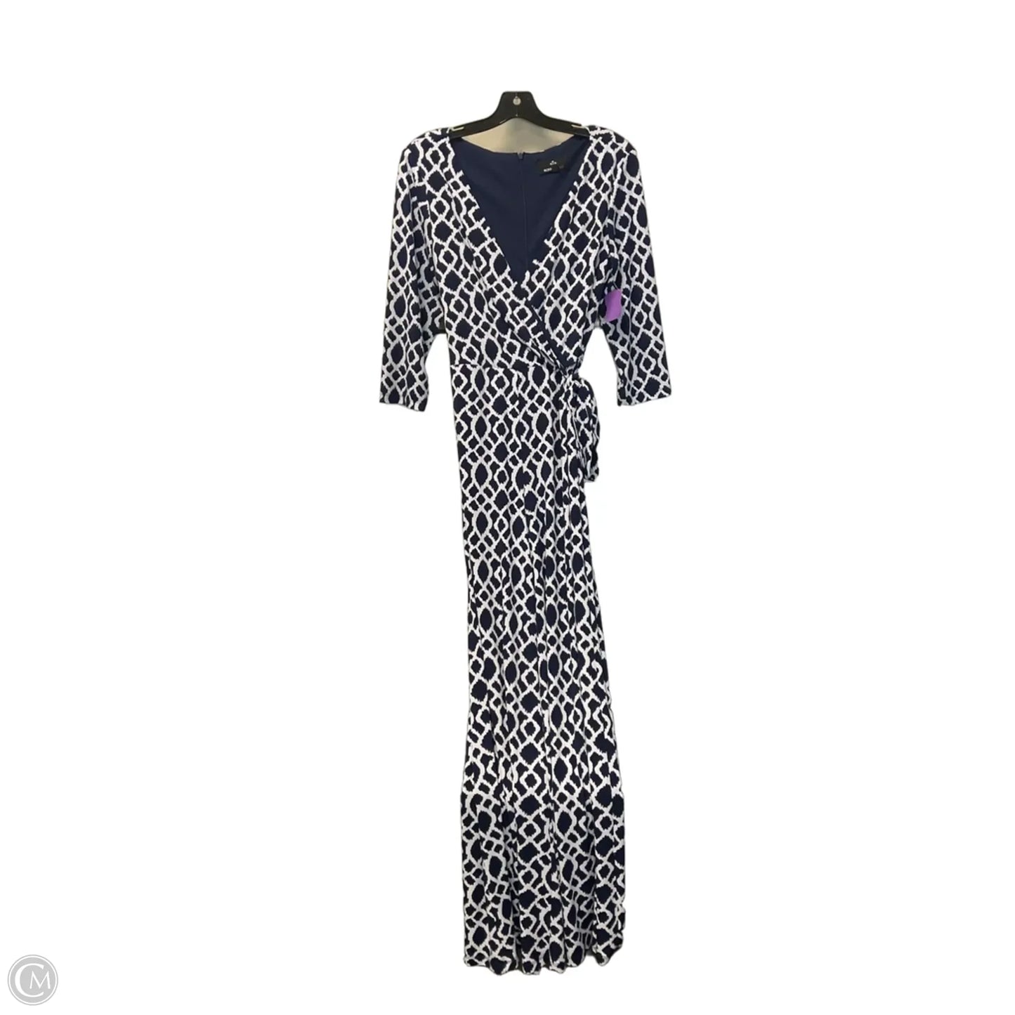 Jumpsuit By Ronnie Nicole In Blue & White, Size: 10