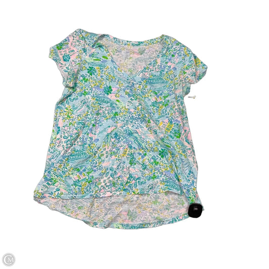 Top Short Sleeve Designer By Lilly Pulitzer In Blue, Size: S