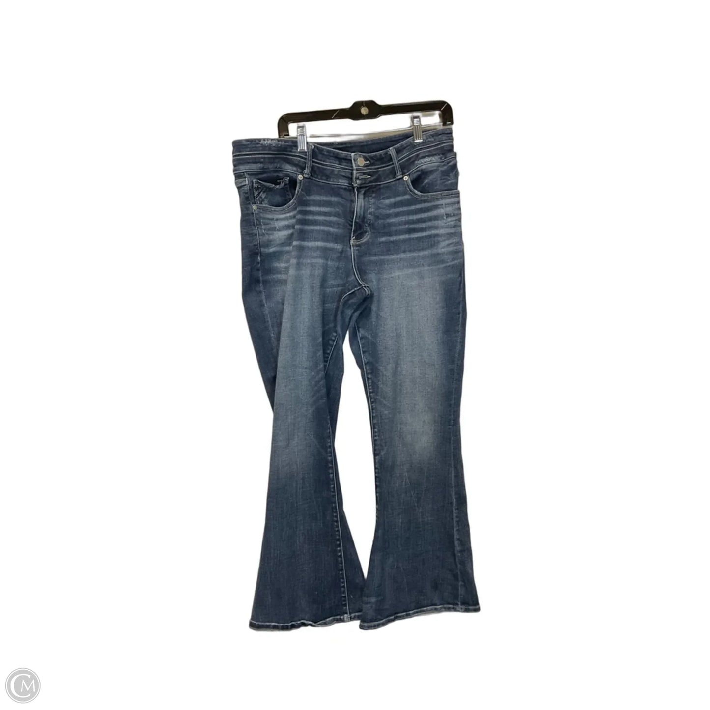 Jeans Flared By Buckle Black In Blue Denim, Size: 14