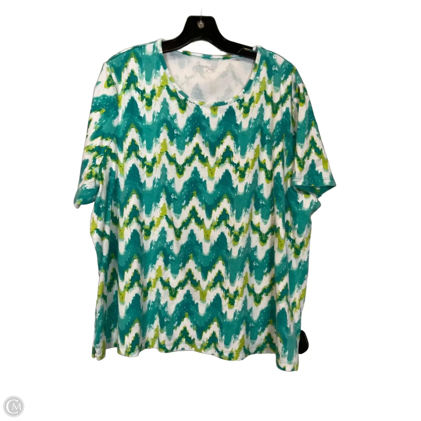 Top Short Sleeve Basic By Kim Rogers In Green, Size: 3x