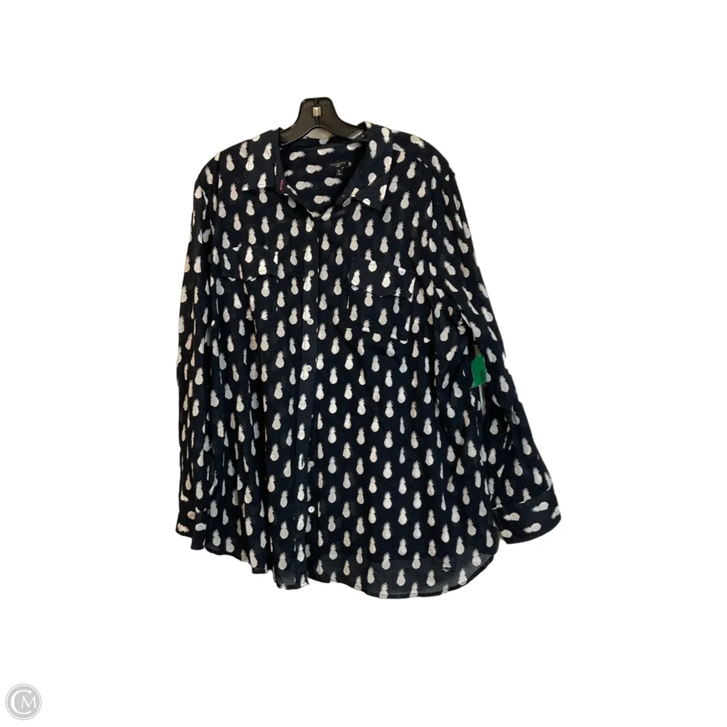 Top Long Sleeve By Talbots In Blue, Size: 2x