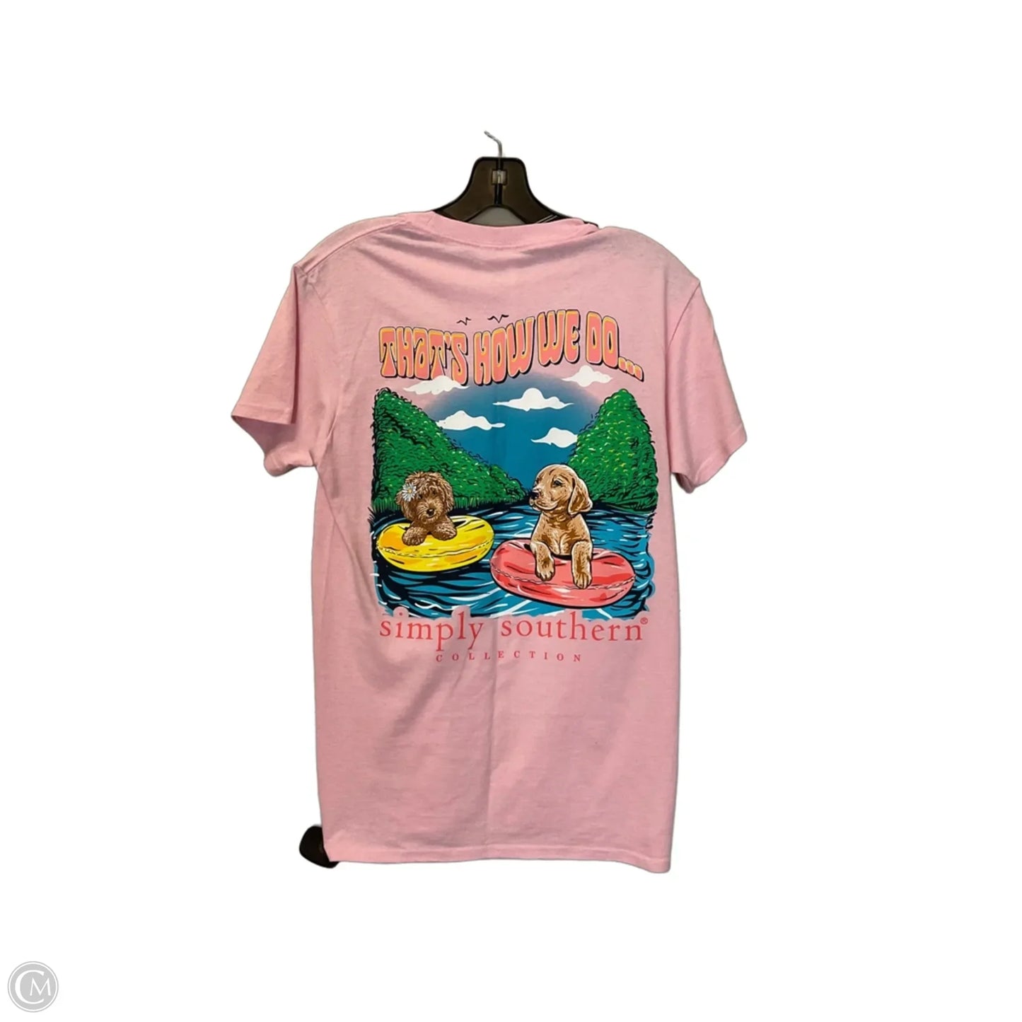 Top Short Sleeve Basic By Simply Southern In Pink, Size: S