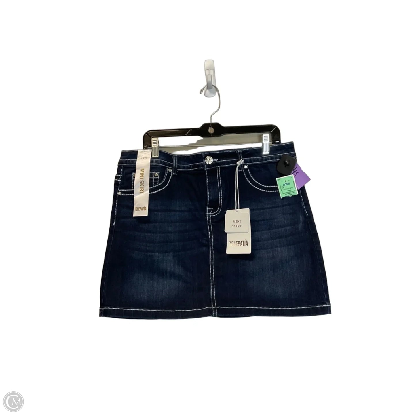Skirt By Clothes Mentor In Blue Denim, Size: 18