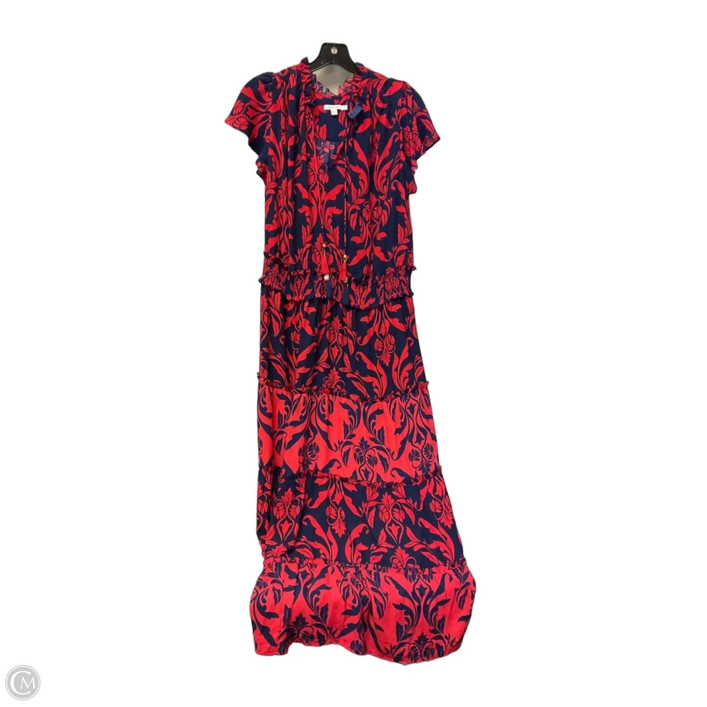 Dress Casual Maxi By Chicos In Blue & Red, Size: Xl