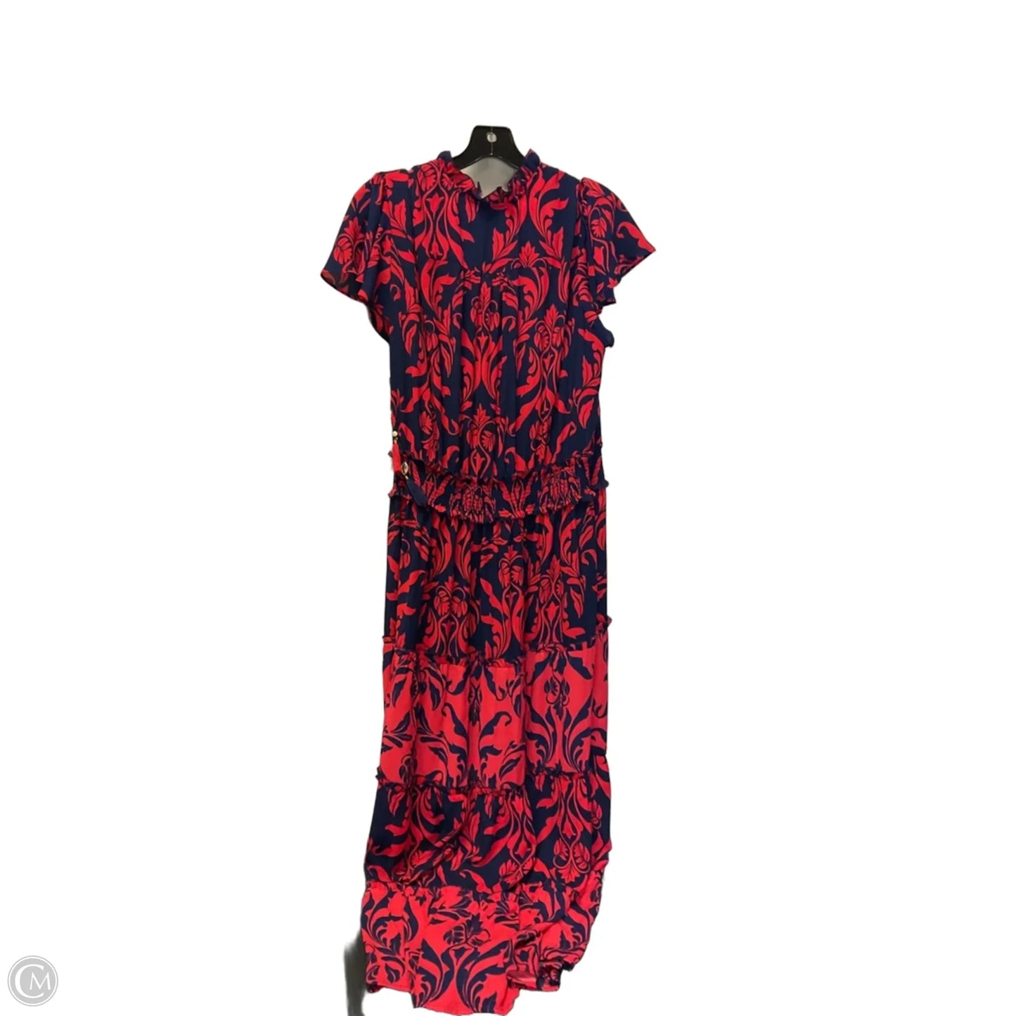 Dress Casual Maxi By Chicos In Blue & Red, Size: Xl