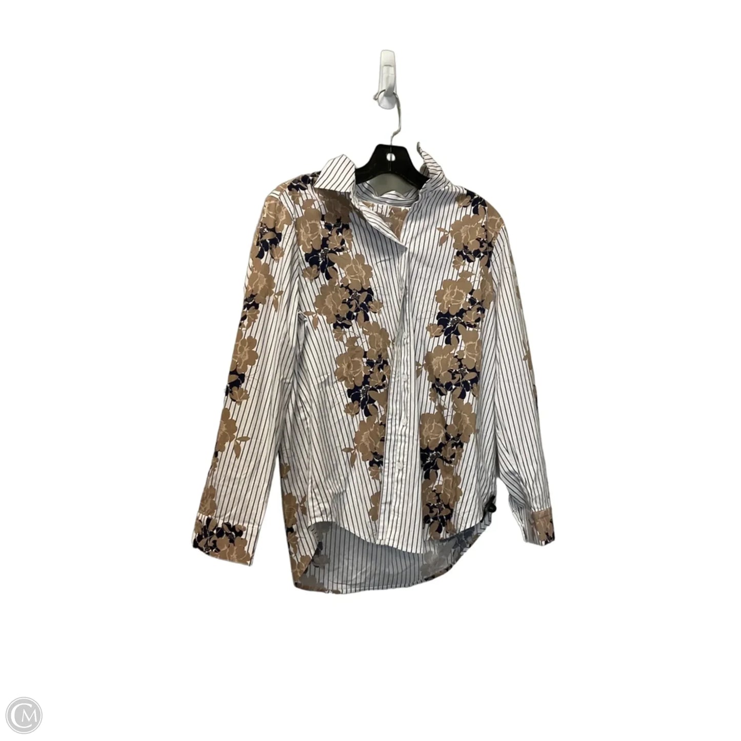 Top Long Sleeve By Chicos In Striped Pattern, Size: S