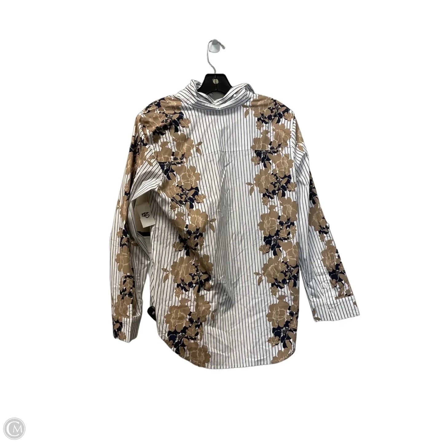 Top Long Sleeve By Chicos In Striped Pattern, Size: S