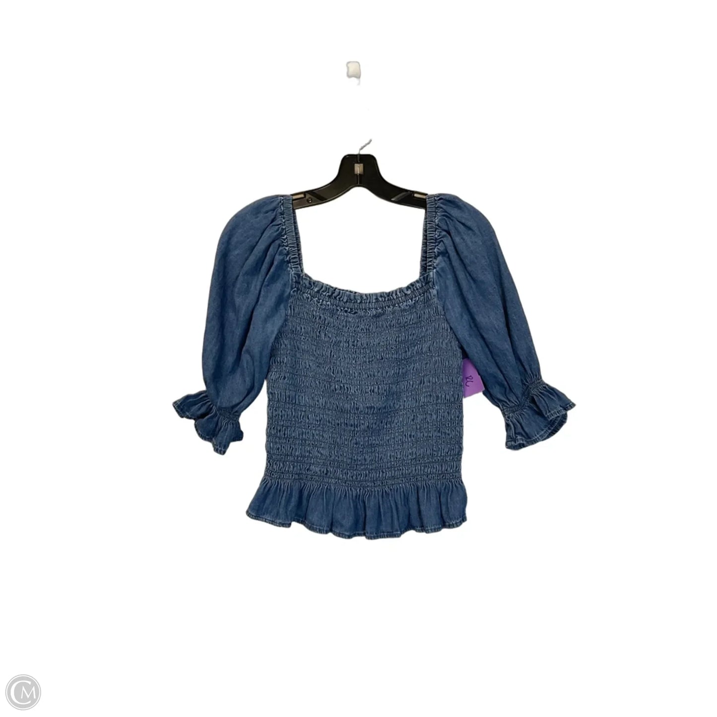 Top Short Sleeve By Gap In Blue Denim, Size: S
