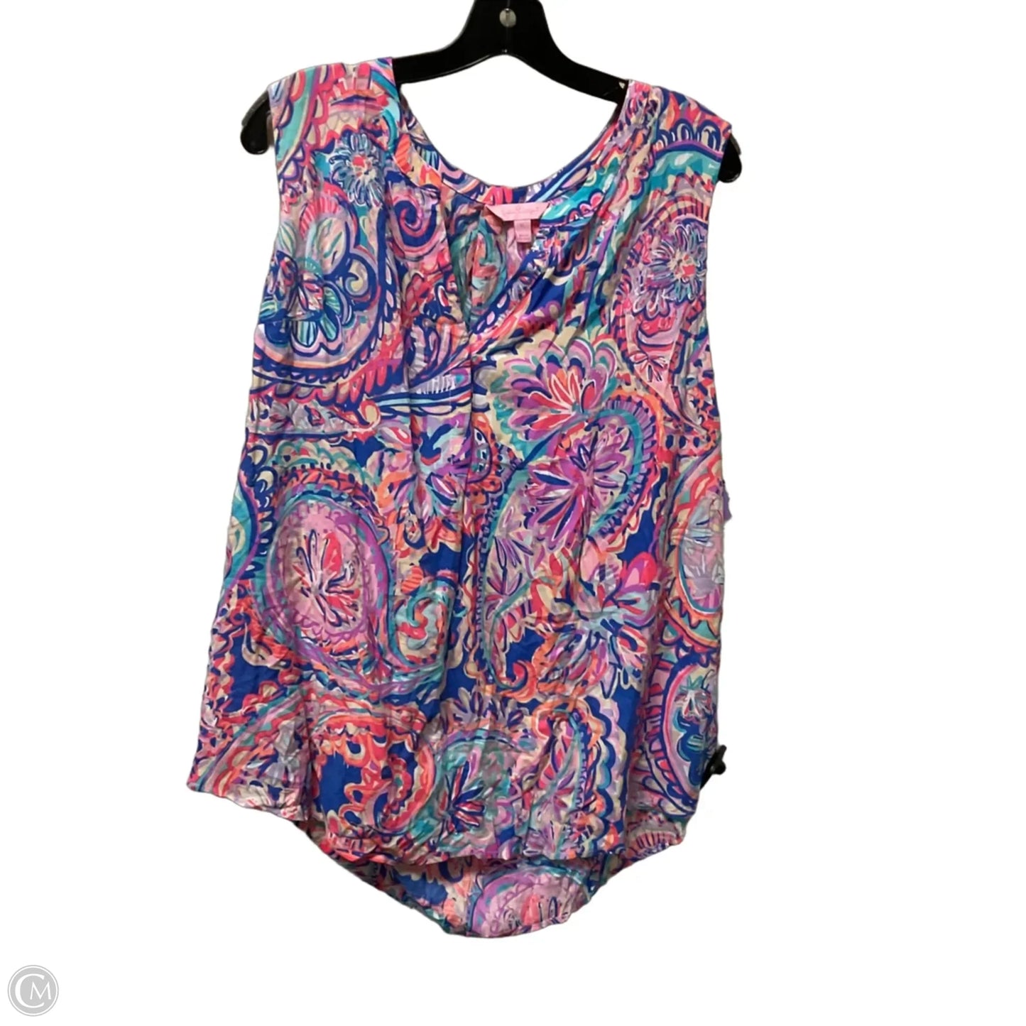 Top Sleeveless Designer By Lilly Pulitzer In Blue, Size: Xl