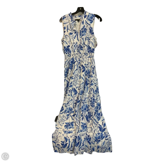 Dress Party Long By Cynthia Steffe In Blue & Cream, Size: M